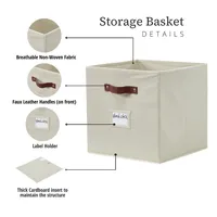 Fabric Storage Cubes Closet Organizer Cubby Bins With Handles