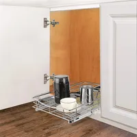 Kitchen Sliding Cabinet Basket Organizer Drawer, Pull Out Under Cabinet Sliding Shelf