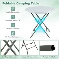 32" Round Folding Table Portable & Lightweight Table For Indoor & Outdoor Use White