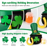 5 Ft St Patrick's Day Inflatable Decoration With Leprechaun Hat Gold Pot Beer Mug