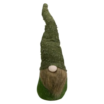 21" Green Standing Gnome Christmas Figure With Bendable Hat