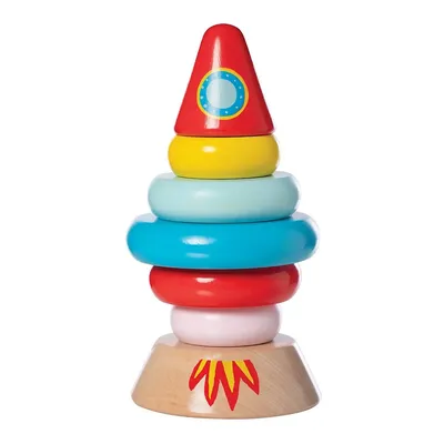 Magnetic Wood Stacker Rocket Toy