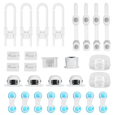 Safety Cabinet Easy Installation Drawer And Stove Lock Kit For Kitchen, 22pcs