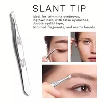 Stainless Steel Professional Eyebrow Tweezer Makeup Slanted Plucker Hair Remover