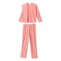 Women's Open Back Top & Pull-on Pant Waffle Knit Pajama Set