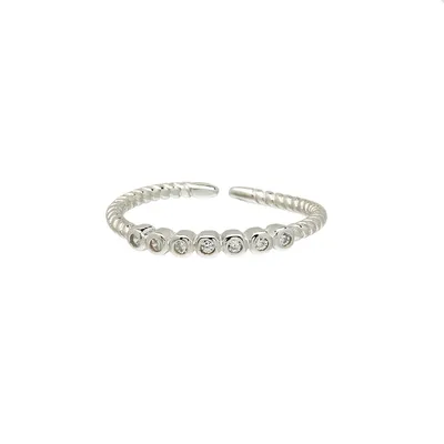 Sterling Silver Cz Toe Ring