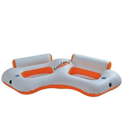 Inflatable Orange And White River Land Two Swimming Pool Sofa, 85-inch