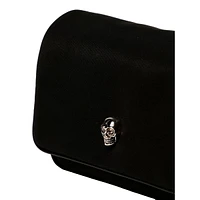 Small Black Nylon Skull Shoulder Bag
