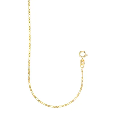 10kt Figaro Yellow Chain Necklace