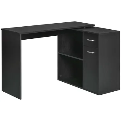 L Shaped Rotating Desk With Cabinet