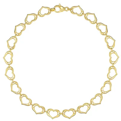 18kt Gold Plated 18" Heart Linked Necklace