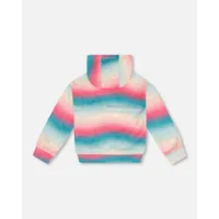 French Terry Hooded Sweatshirt Printed Tie Dye Waves