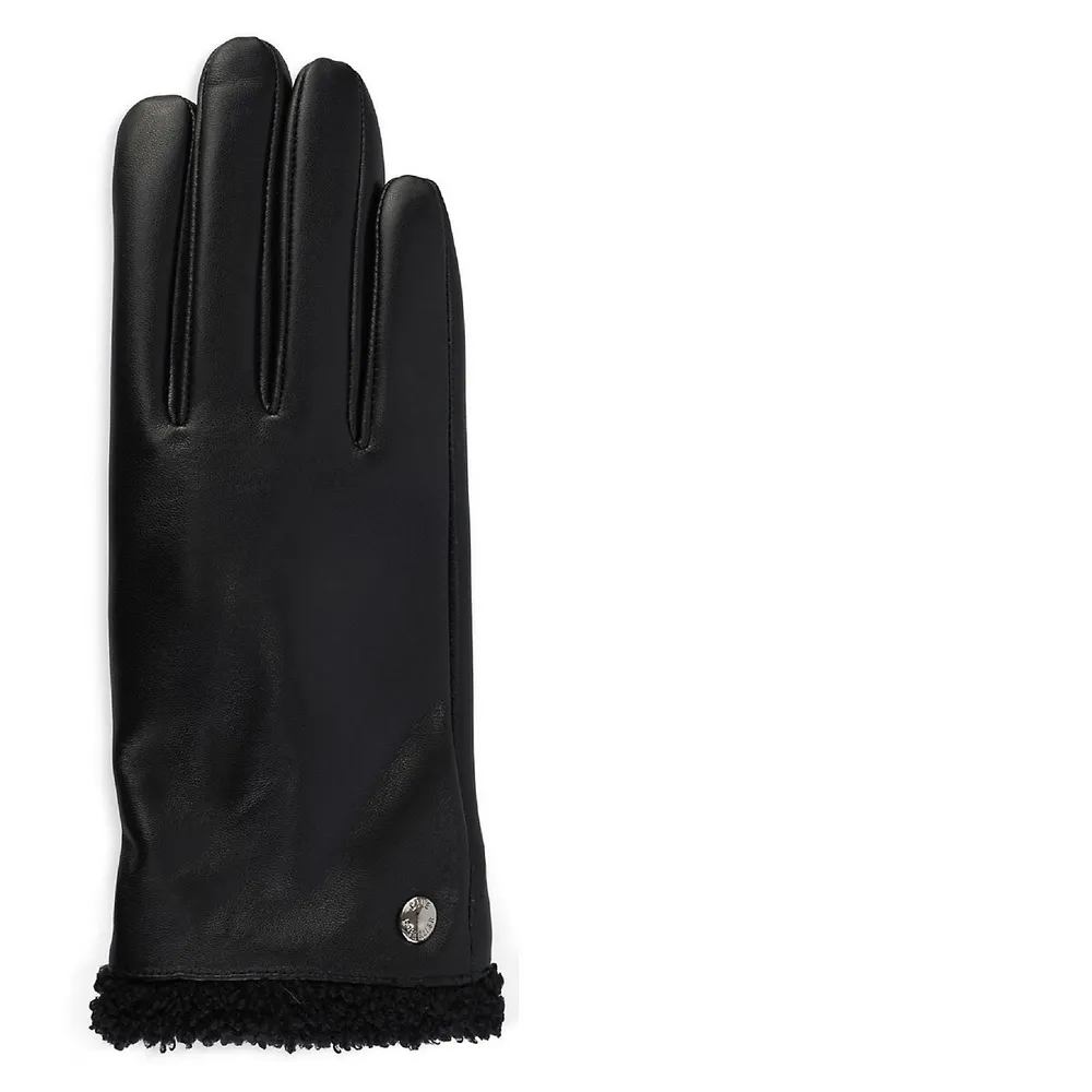 Lucie | Leather Glove with Faux Fur Cuff 