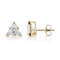 Trilliant Stud Earrings With 2.20 Carats* of Signature Simulant Diamonds In 10 Karat Gold