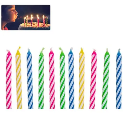 12pcs Birthday Cake Candles Birthday Cake Candles Safe Flames Decoration Colorful Flame Relighting Candle