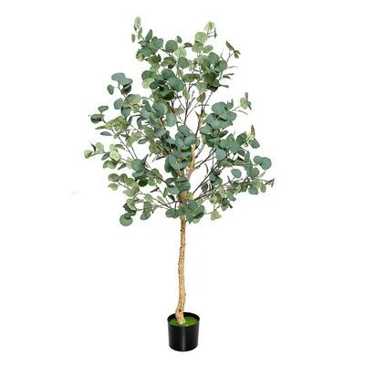 5.5ft Artificial Tree Fake Eucalyptus Tree For Living Room Office Home Decor