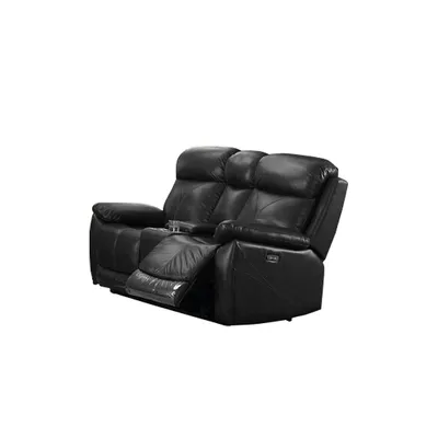 Genuine Leather Power Recliner Loveseat With Usb Chargers