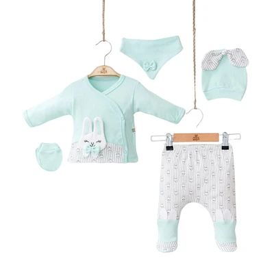 Juniorkids Sister Rabbit Newborn 5pc Set - Stylish And Cozy Essentials For Your Little One