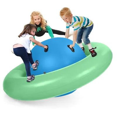 7.5 Ft Inflatable Dome Rocker Bouncer With 6 Handles Fun Outdoor Game For Kids