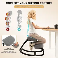 Rocking Kneeling Chair Ergonomic Posture Correcting Back Pain Padded Cushion