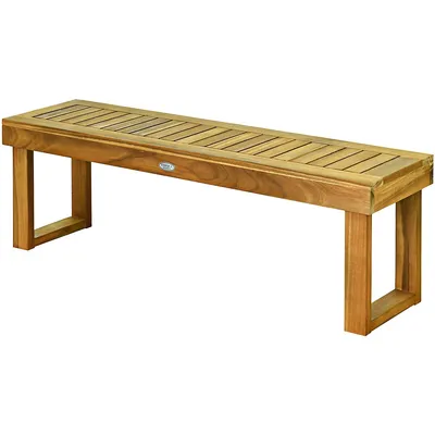 52'' Outdoor Acacia Wood Dining Bench Chair Seat Slat