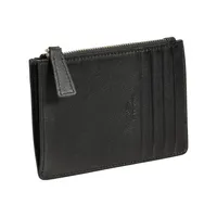 Basket Weave Rfid Secure Card Case And Coin Pocket