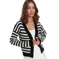 Women Regular Fit Basic Crew Neck Knitwear Cardigan