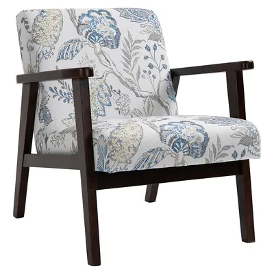 Linen Fabric Upholstered Accent Arm Chair