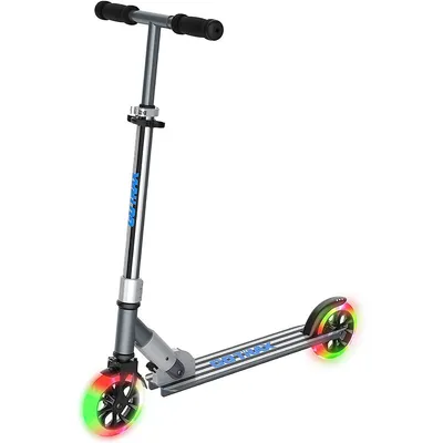 Kx6 Foldable Kick Scooter Suitable For 4-10 Years Old, 6 Inch Big Pu Flash Wheels, Aluminum Alloy Frame And Max Load 176lbs