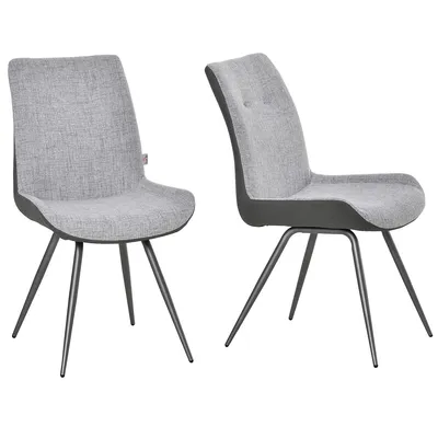 Set Of 2 Upholstered Pu Leather Dining Chairs