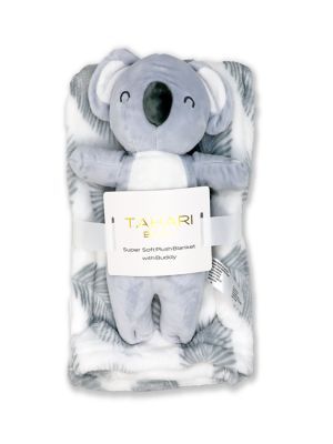 Fleece Baby Blanket With Stuffed Koala Buddy