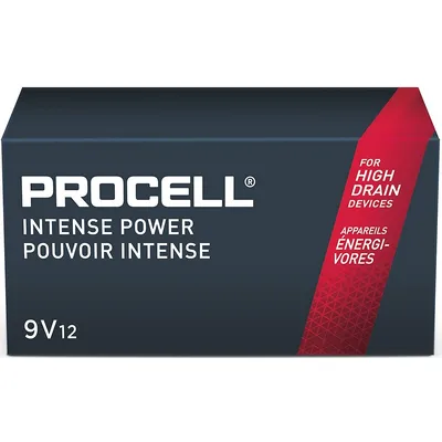 Alkaline Intense Power 9v Batteries, Pack Of 12