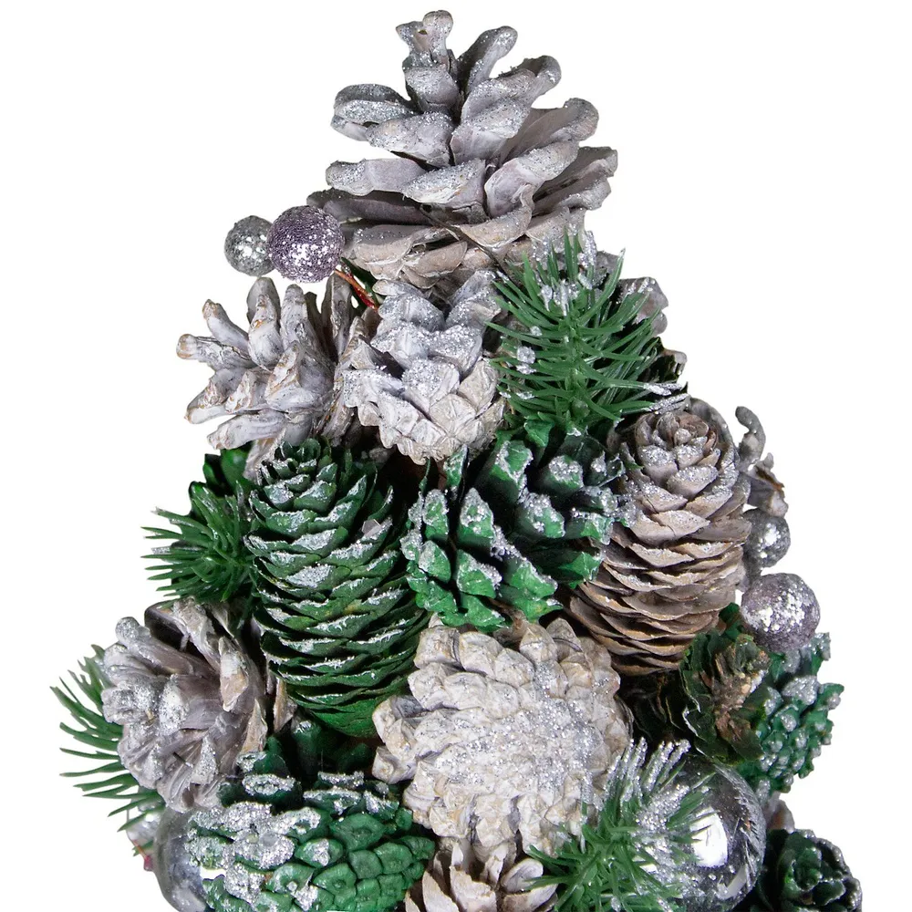 Silver Glitter Pinecone Ornament