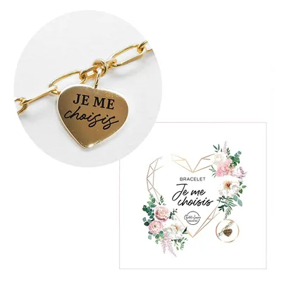 “je Me Choisis” Bracelet With Heart-shaped Charm