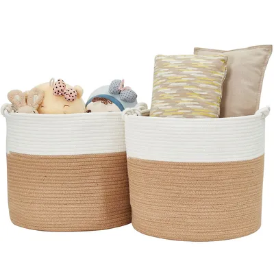 2-pack Cotton Rope Woven Storage Basket