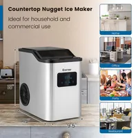 Countertop Nugget Ice Maker 60lbs/day With 2 Ways Water Refill & Self-cleaning