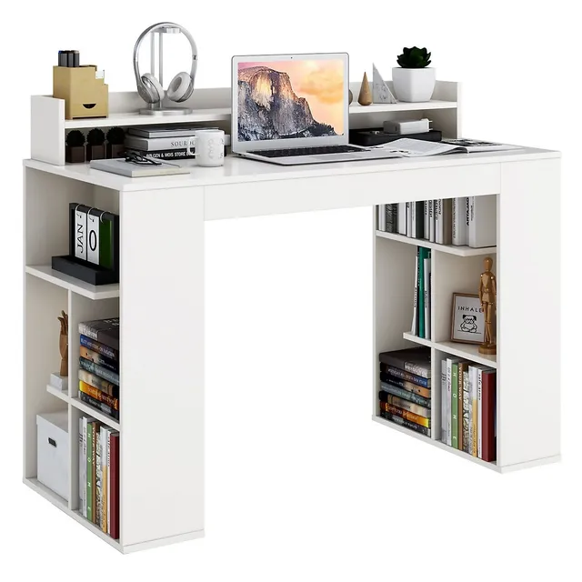 Costway 47.5'' Computer Desk Writing Desk Workstation w/ 4-Tier Shelves