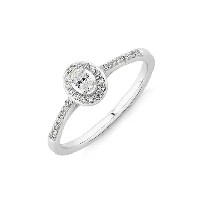 Engagement Ring With .20tw Of Diamonds In 10k White Gold