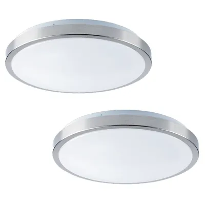 Set Of 2 Ceiling Lights With Integrated Led, Dimmable, 11 '' Diameter, 15w, 3000k Soft White