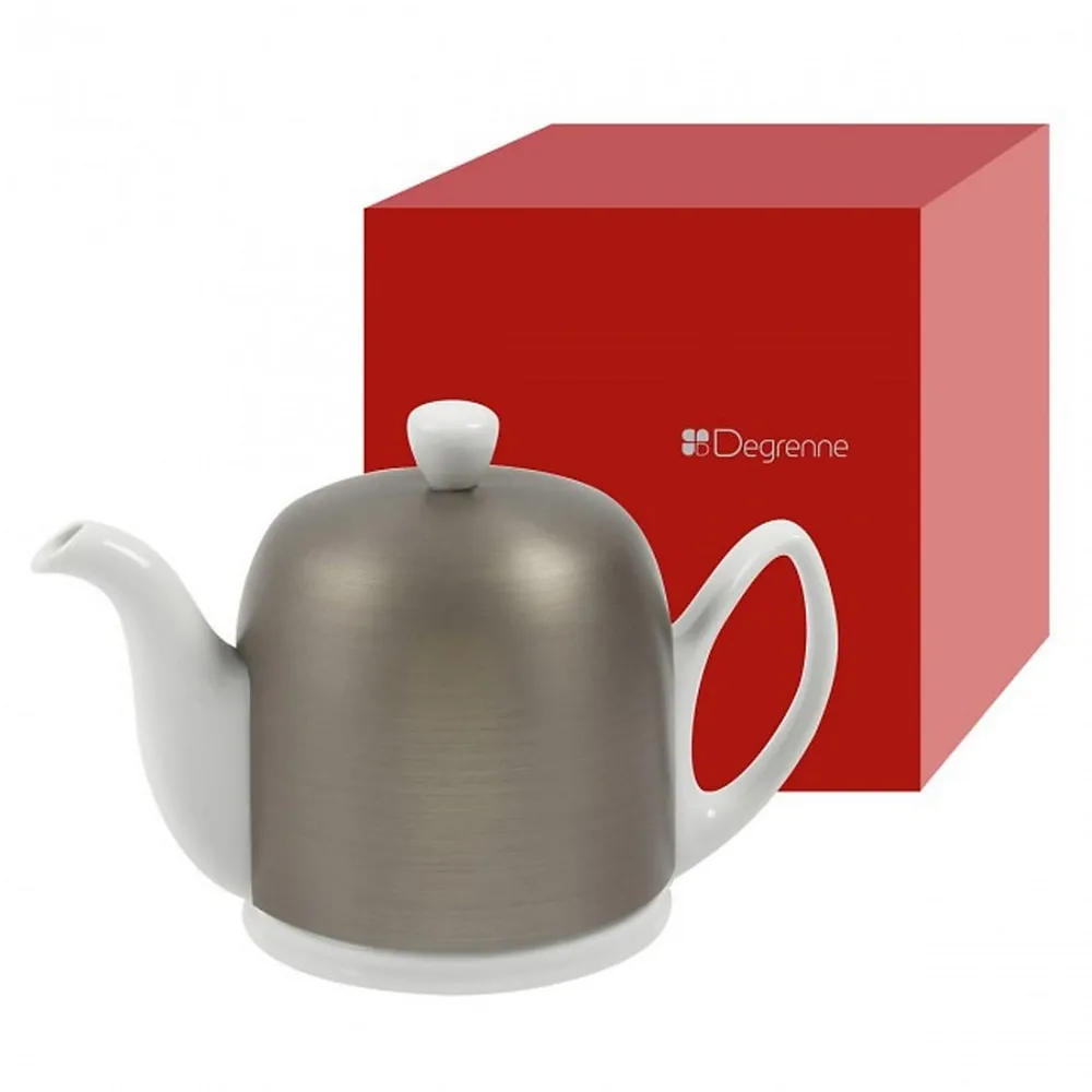 Salam White Teapot With Zinc Aluminum Lid Cup
