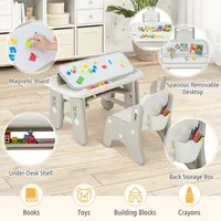 Kids Drawing Table & Chair Set Graffiti Toddlers Art Activity Table & Chair