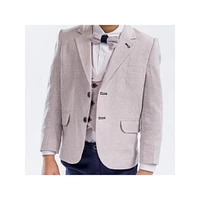 Big Shot Formal Boys Suit - Stylish Knit Cotton With Blazer, Vest, Shirt, Pants, And Bowtie