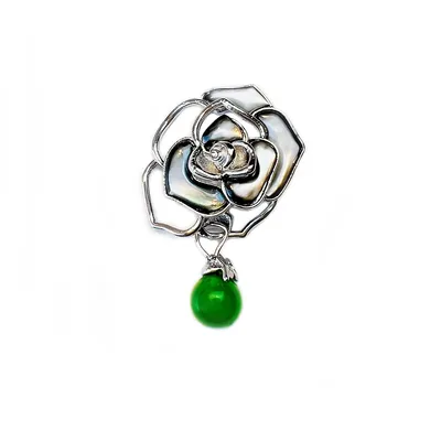 Green Chalcedony Jade Bead Sell Rose Brooch