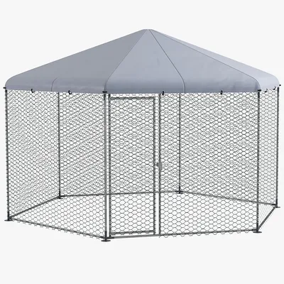 13.1' X 11.4' Chicken Coop With Cover, Large Chicken Run
