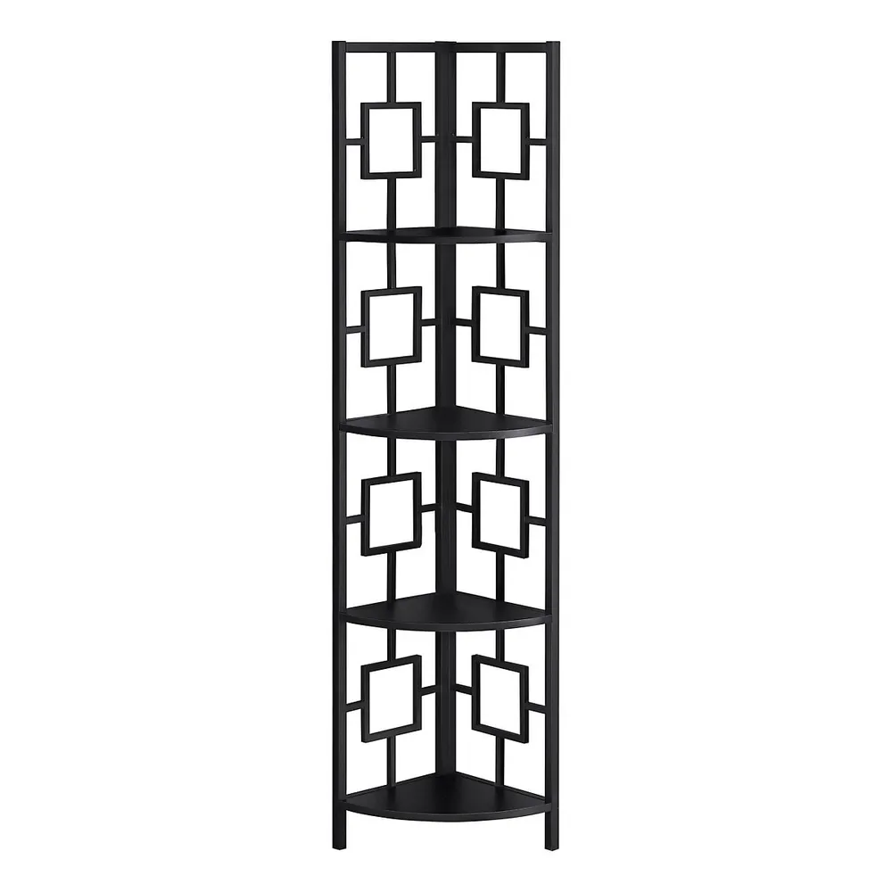 Bookcase 62" High / Metal Corner Etagere