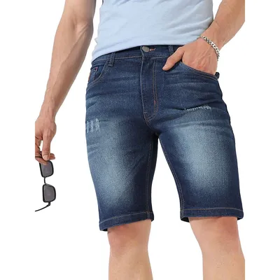 Men's Dark-washed Denim Shorts