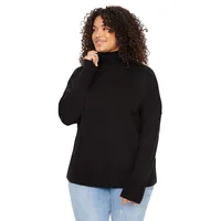Women Plus Relaxed Fit Basic Turtleneck Knitwear Sweater