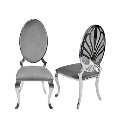 Modern Trends Velvet Ice Dining Chair (set Of 2) With Chrome Frame And Legs