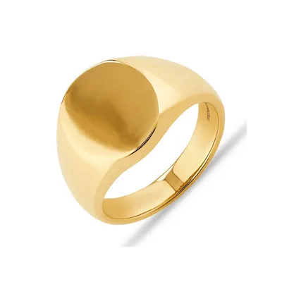 Men's Oval Signet Ring In 10kt Yellow Gold