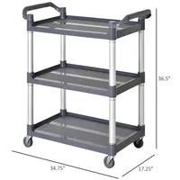 3-tier Large Rolling Utility Cart With Shelves